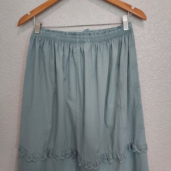 Eline Eyelet Light Chambray Maxi Ruffle Skirt - Picture 6 of 8